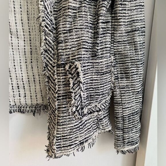 Rebecca Taylor Boucle Tweed Black & White Cotton Jacket - Picture 7 of 9